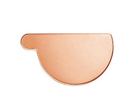 VM kobber endebund højre - halvrund rende 333mm