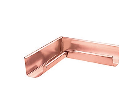 5 stk VMzinc indvendig gering nr. 12, 333 mm, til kvartrund arkitekt tagrende, kobber