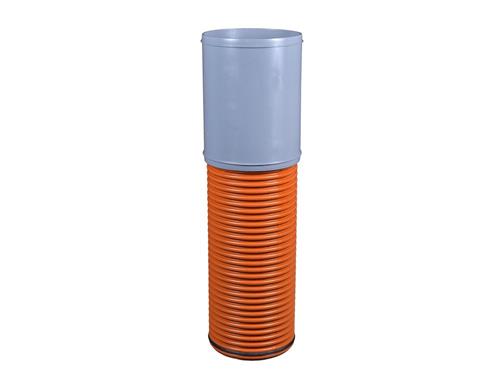Forlængerrør 200x500mm - med muffe for korr. tagnedløbsbrønd. Wavin PVC