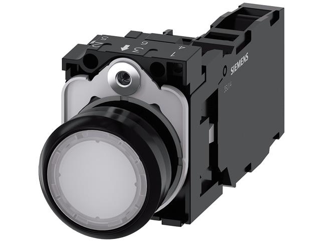Drucktaster Licht 22Mm Rund Kunststoff Weiß 1No1 24V