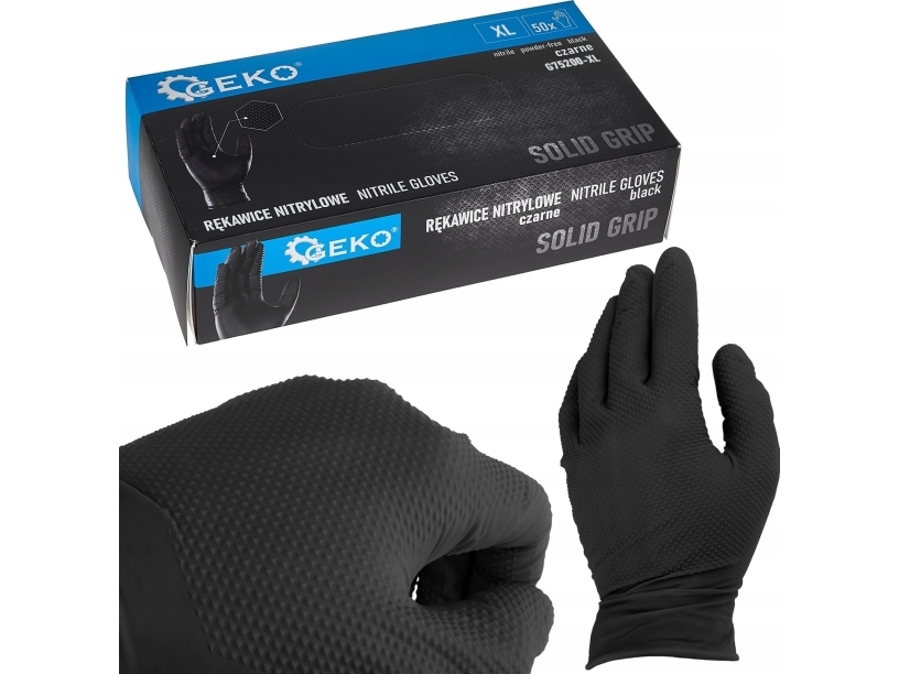 Nitrilhandsker Solid Grip 50Stk Xl Sort (10)