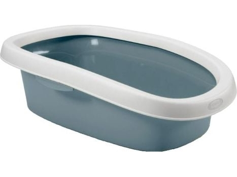Jolly Paw Cat litter tray, with rim, 38 × 17 × 58 cm, blue/white