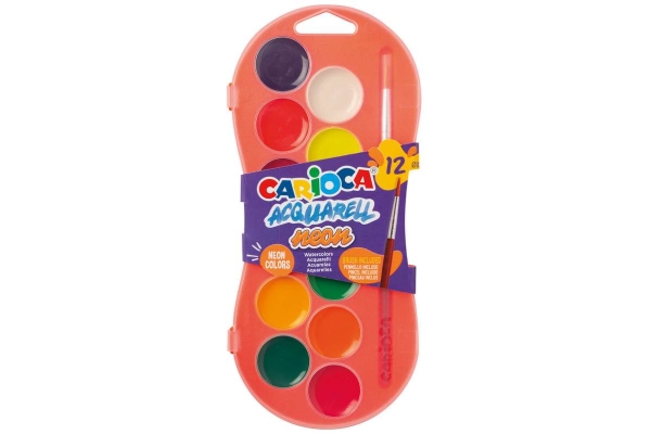 Aquarellset Neon Mit Pinsel Ø30mm 12 Farben Ass.