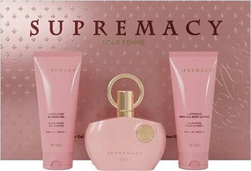 Set Afnan Supremacy Pink Edp Spray 100ml Shower Gel 100ml Body Lotion 100ml