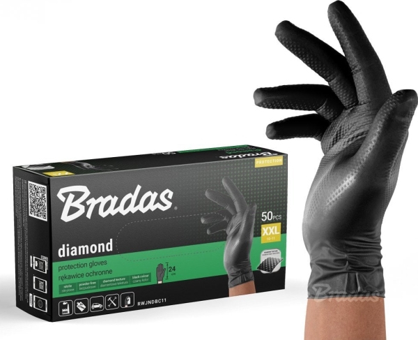 Diamond Nitril Handsker Sort Xxl 10-11 /50Stk.