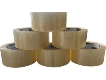 Pakketape transparent 48 mm x 66 m - BESTPAK, 6 ruller, stille afrulning, akryl