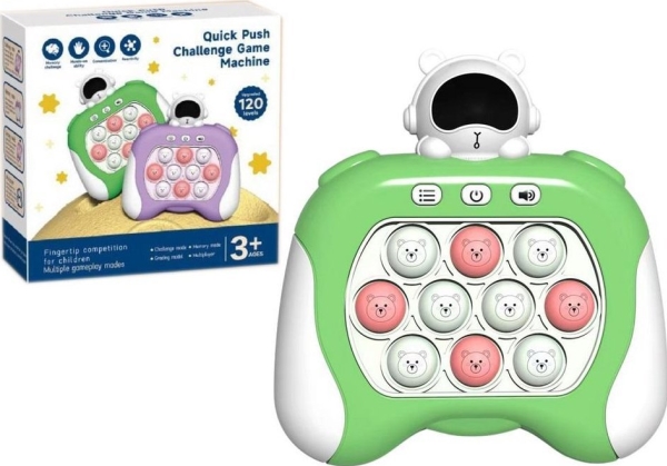 LeanToys Gra Sensoryczna Kosmos Pop It med batterier, ljus & ljud, grön | Leksaker - Vetenskap & Upptäckt - Elektronisk och programmering | GameStuff