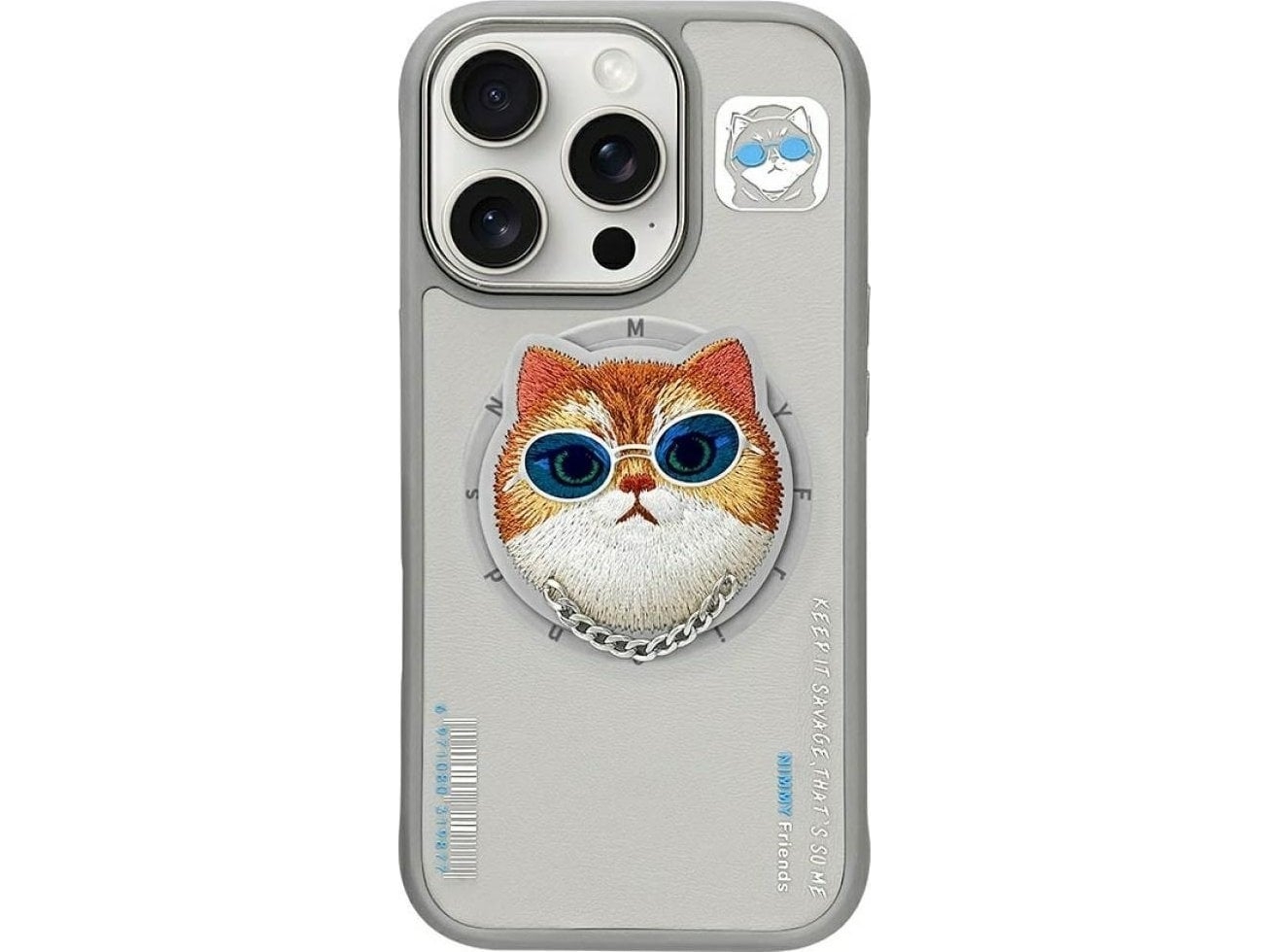 Etui Nimmy Glasses Cool Cat Magsafe Do Iphone 16 Pro Max Szary