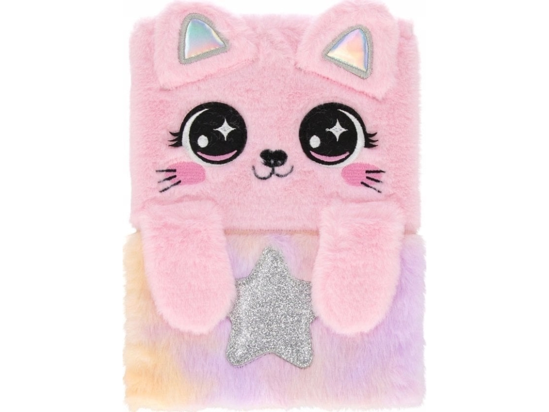 Notebook Plush A5 Cat Hart Stk Pbh 24/48
