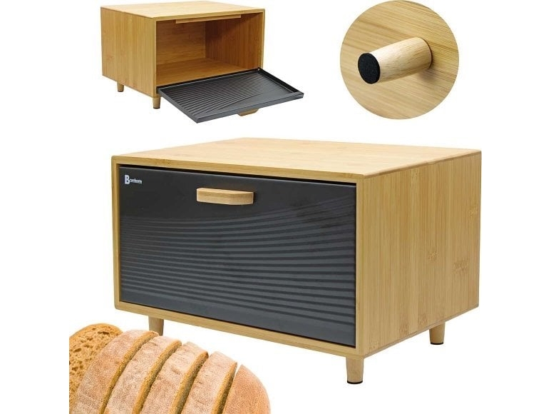 Brødbeholder i bambus med låg til bagværk 4252