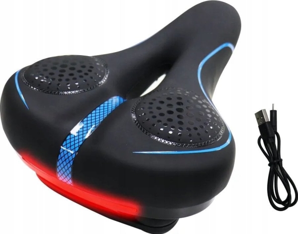 Cykelsadel Med Integreret Led-Lys Fsbsd-232-1 Sort