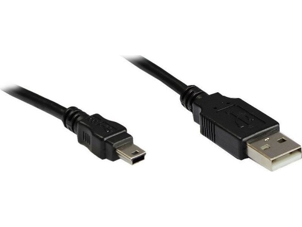 Tilslutningskabel Usb 2.0 Stik A Til Stik Mini B 5-Pin, Sort, 0,3 M, Good Connections (3310-Am03)