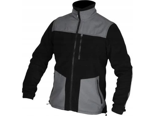 Dedra fleecejakke med indlæg, 280 g/m², str. M, sort/grå