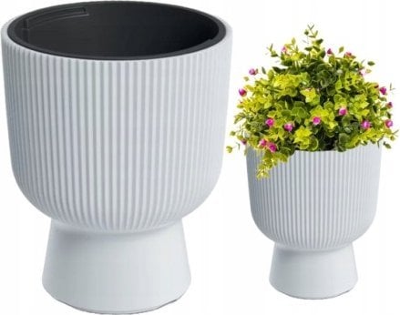 Prosperplast Doniczka Plastikowa Z Wkładem Biała Milly 36,5X30 Cm