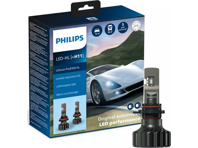 Philips Ultinon Pro9100 LED H11 12/24V - Uppsättning | Bilvård & Biltillbehör - Belysning - H1 Billampor | GameStuff
