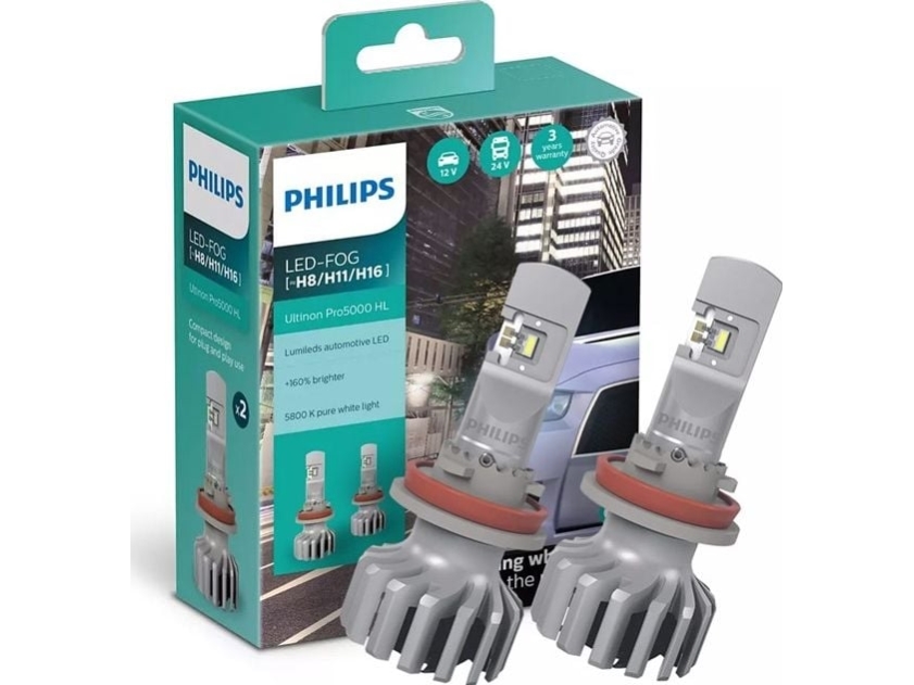 Philips Led H8/h11/h16 U50cw Car Light Bulb For Vehicles