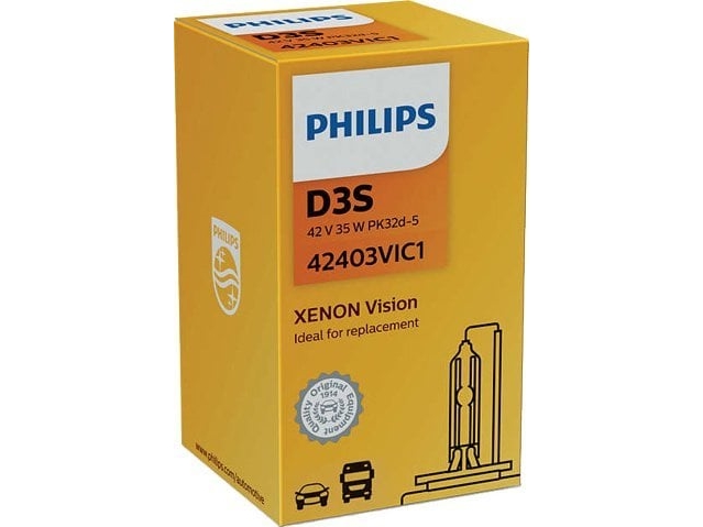 Philips Vision Xenon Lyskilde Til Bilforlygter Xenon Høj Stråle Lav Bjælke Kasse Hvid D3s