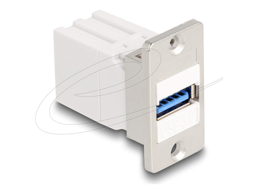 Delock Keystone Module - Usb-Adapter - Usb (Hun) Til Usb (Hun) - Up To 5 Gbps Data Transfer Rate - Hvid, Sølv