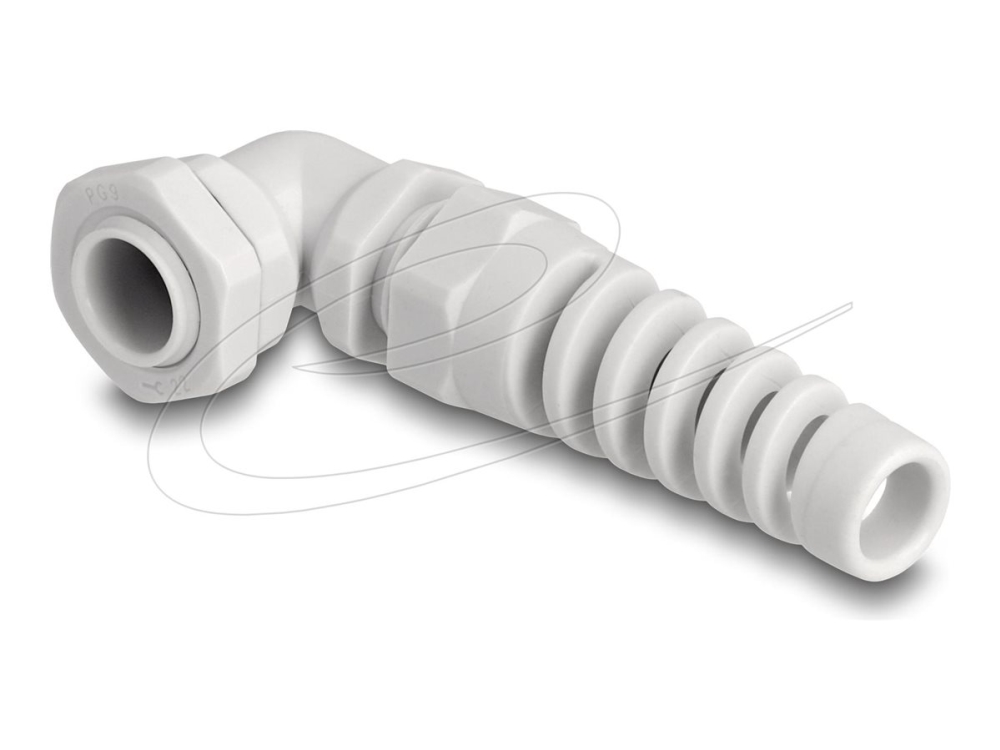 Delock Kabelverschraubung Mit Zugentlastung 90° Gewinkelt Pg11 Grau, Grau, Kunststoff, 1 Stück(E), Abgewinkelt, Pg11, 9 Mm