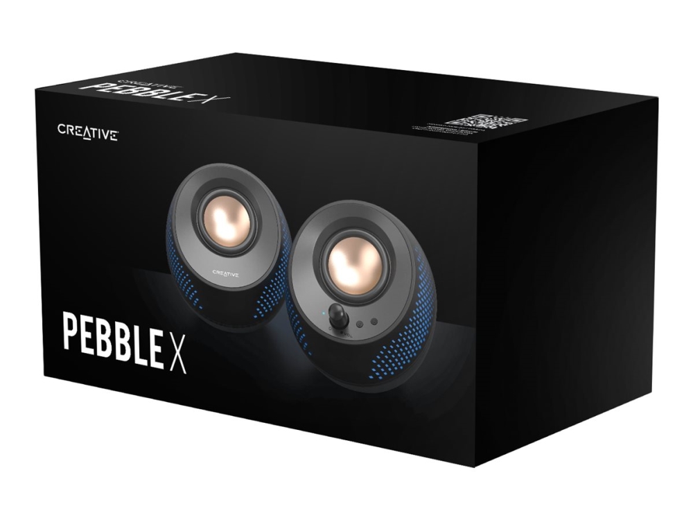 Creative Pebble X - Högtalare - för persondator - 2.0-kanals - trådlös - Bluetooth - 15 Watt (Total) - svart | Spel - Bildskärmar & tillbehör - PC Högtalare | GameStuff