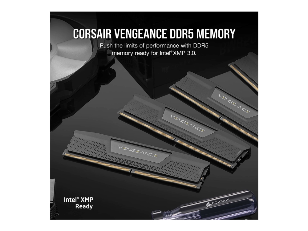 Produktfoto för CORSAIR Vengeance - DDR5 - modul - 16 GB - DIMM 288-pin - 5200 MHz / PC5-41600 - CL40 - 1.25 V - svart