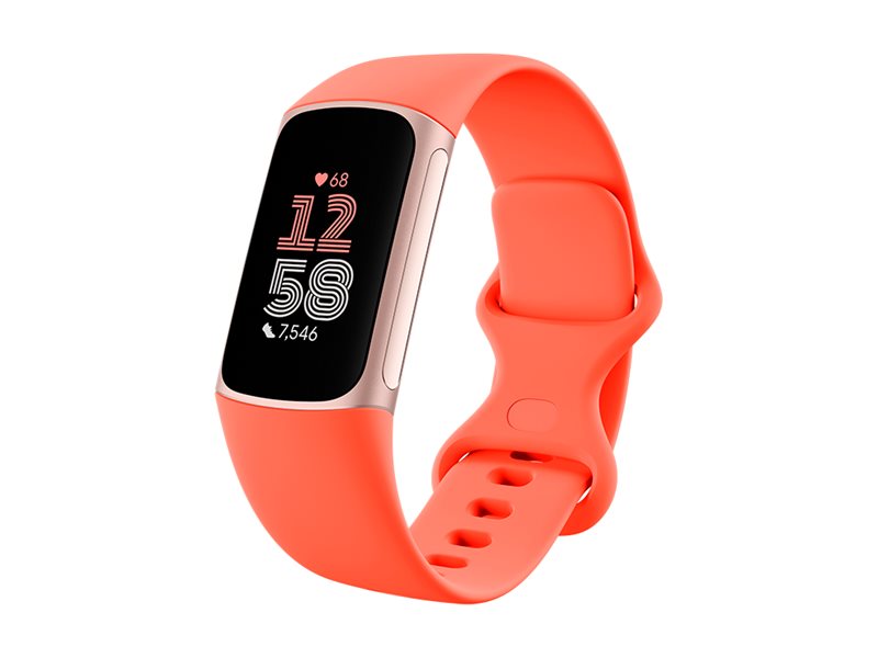 Fitbit Charge 6, Aktiivisuuden seurantaranneke, AMOLED, GPS (satelliitti), Lähialueen kommunikointi (NFC), Vedenpitävä, Koralli