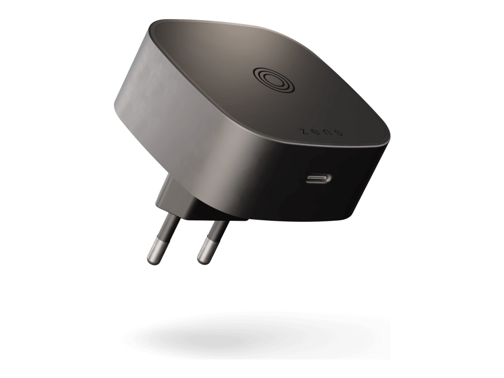 Zens - Trådløs Opladningsstander/Strømadapter - 18 Watt (24 Pin Usb-C) - Sort