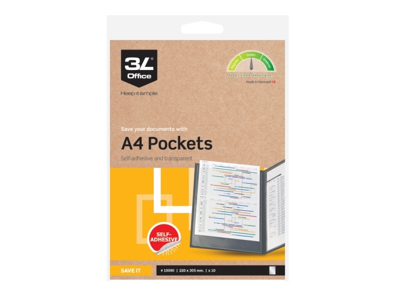 3L SELBSTKLEBENDE TASCHE A4 X 10 ST. ÖFFNUNG VON OBEN (10090 3L) - Image 4