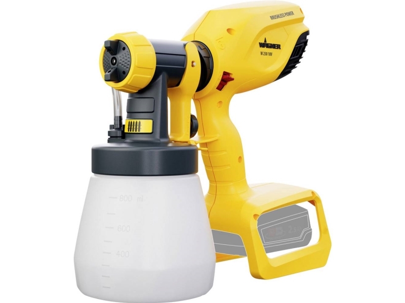 Wagner W250 18V Batteridriven färgsprutpistol 18 V Utmatning (max.) 250 ml/min | Färg & Tillbehör - Målningsverktyg - Färgsprutor och tillbehör - Färgsprutor | GameStuff