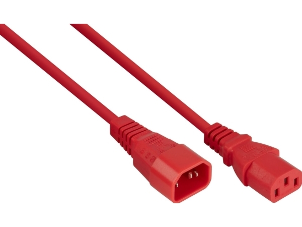 Kabelmeister Kaltgeräteverlängerung C14 An C13 Rot 5M