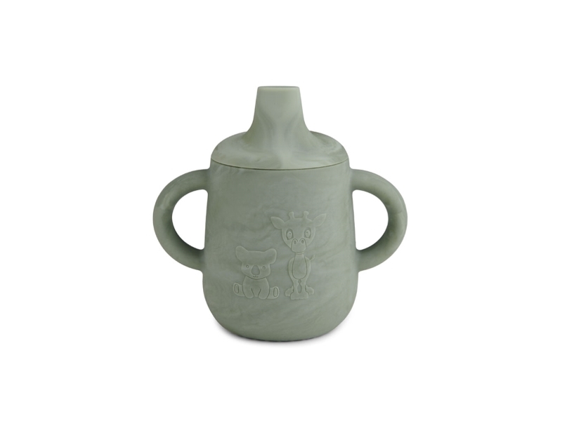 Nuuroo Nuuroo - Tropffreier Silikonbecher Mit Mundstück Aiko Light Green