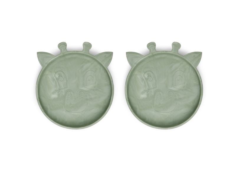 Nuuroo nuuroo - 2 silikonplattor Giraf Ljusgrön | Bordssättning - Par - Plattor | GameStuff