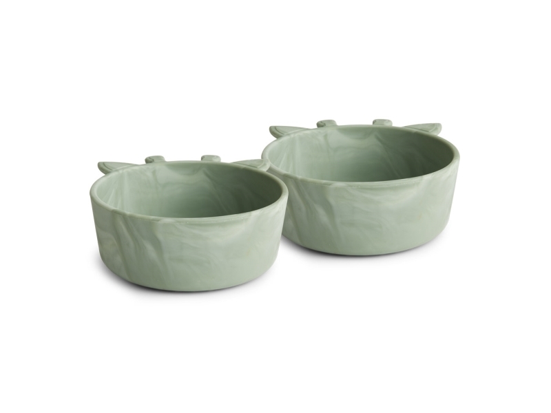 Nuuroo nuuroo - 2 silikoneskåle Giraf Lysegrøn