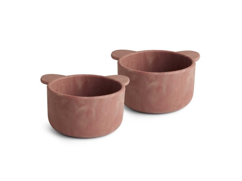 Nuuroo nuuroo - 2 Rosa røde silikone snackskåle
