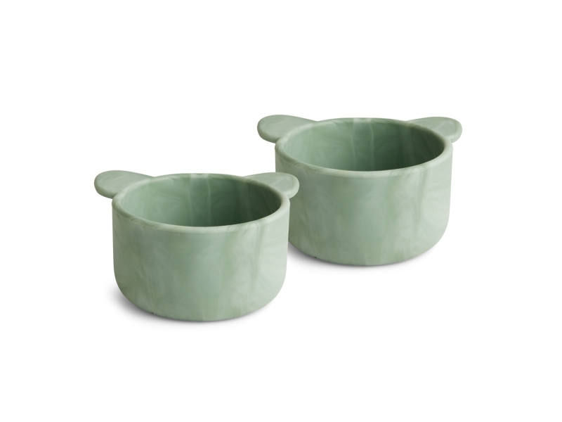 Nuuroo nuuroo - 2 snackskåle i silikone Rosa lysegrøn