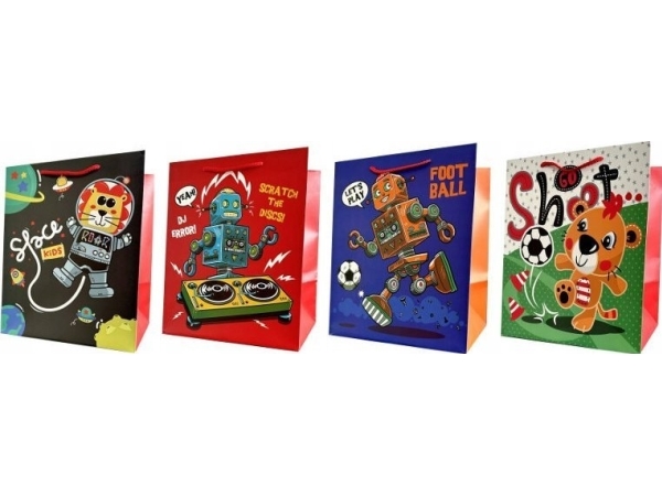 Ju-Piter Geschenkbeutel Dekor 4-Fach Jp 4639B 26X32x20 Cm (Breiter Boden, Mix)