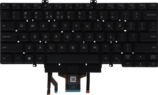 Dell - Notebooks Udskiftningstastatur - Med Dualpoint - Bagbelyst - Qwerty - Us International