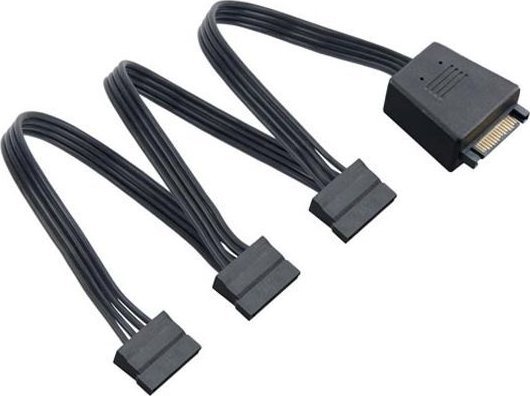 Silverstone Sata 15-Pin - Sata 15-Pin X3, 1,8M, Schwarz (Sst-Cp06-L)