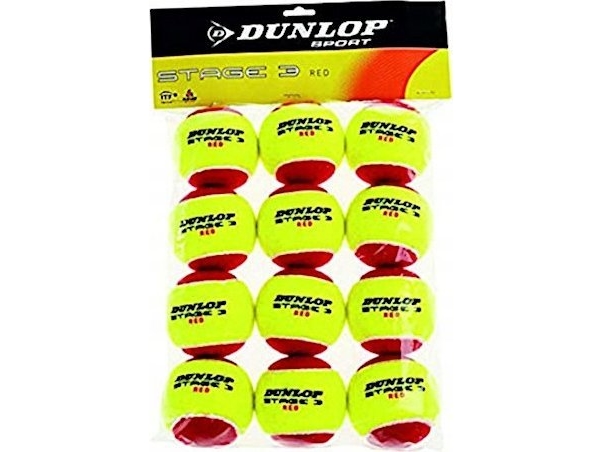 Tennisball Stage 3 RED 12-pack in Polybag