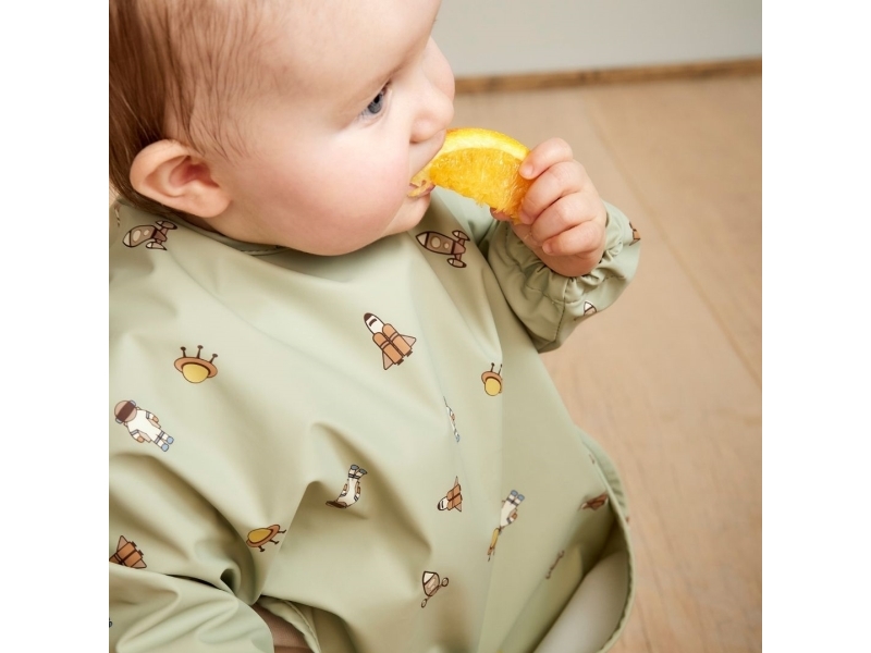 Nuuroo nuuroo - forklæde hagesmæk vandtæt med lomme LUNA Lysegrøn SPACE