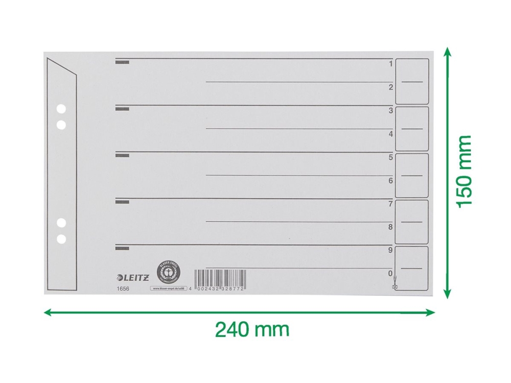 Leitz - Deler - for A5 (148 x 210 mm) - landskab - grå
