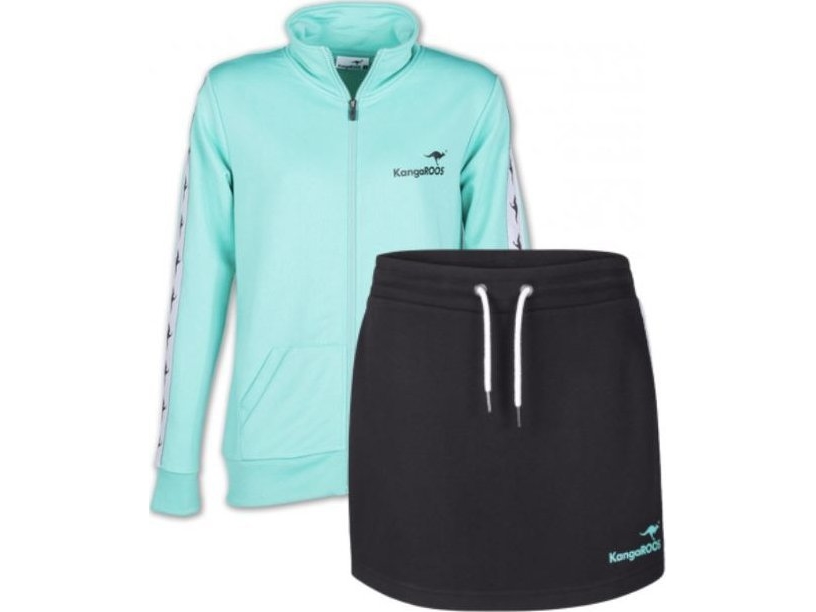 Kangaroos Kangaroos Sport Schwarzer Rock Und Grünes Sweatshirt Größe M