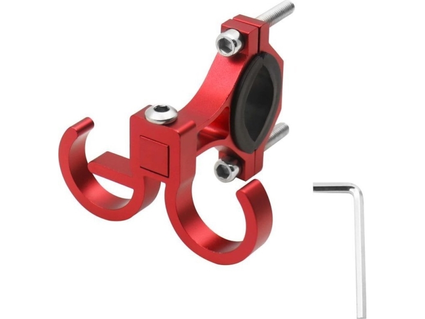 Dobbelt krogholder til cykel/scooter aluminium FS366 rød