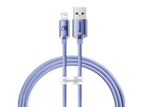 Usb Zu Lightning Baseus Crystal Shine Kabel, 2.4A, 1.2M (Lila)