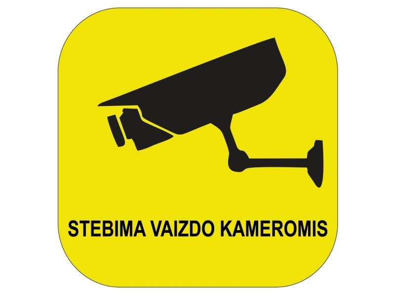 Umarkeret_V Klistermærke Overvågningskamera 125X125mm