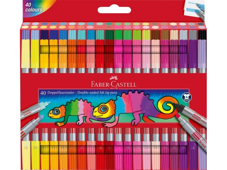 Faber-Castell 151140, 40 stk, Flerfarvet, Fin spids, Flerfarvet, Ungdom, Unisex