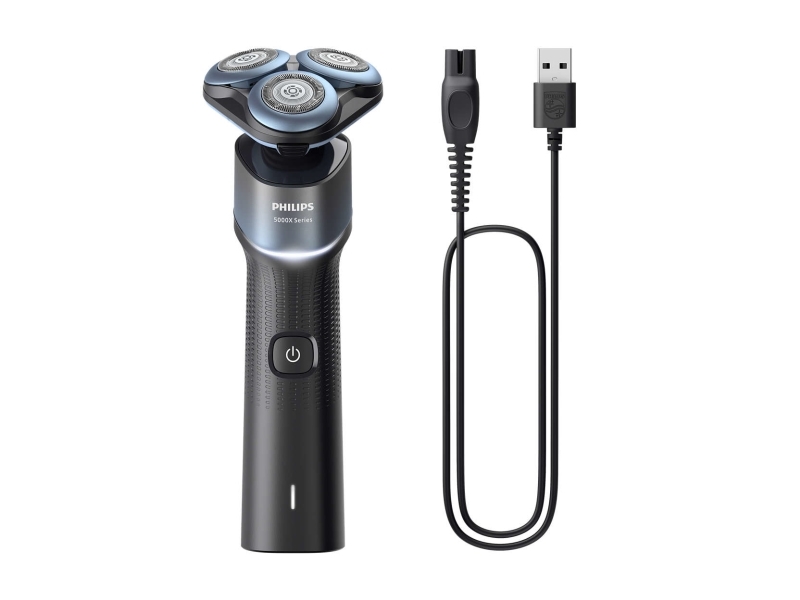 Philips Shaver 5000X series X5006/00 Rakapparat för våt- och torrakning, Roterande rakhuvud, Svart, Blå, Batteri, Litium-Ion (Li-Ion), 50 min, 1 h | Hårvård - Skägg- / Hårtrimmer - Rakapparater | GameStuff