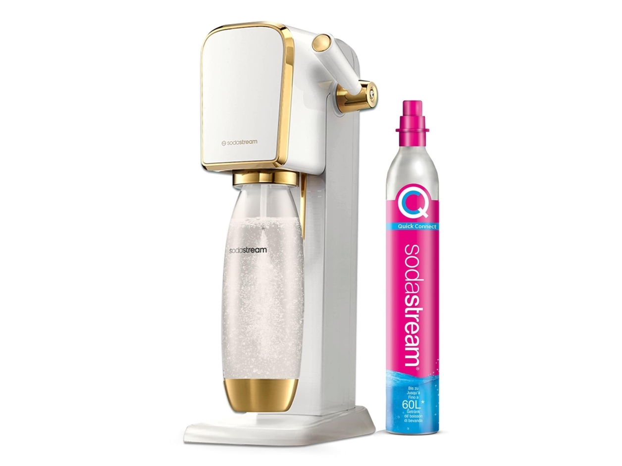 SodaStream 1013511415, kultainen, valkoinen, muovi, 185 mm, 298 mm, 440 mm, 3,5 kg SodaStream 1013511415, kultainen, valkoinen, muovi, 185 mm, 298 mm, 440 mm, 3,5 kg