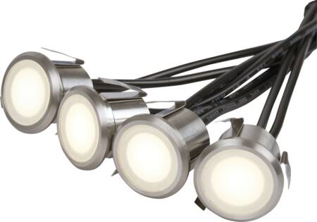 Garden decklight, armatur för trädäck, Garden Kit med 4 armaturer 4 × 20 lm, 4,5W, IP67. Transformator och kablar ingår PROFESSIONAL | Belysning - Utomhusbelysning | GameStuff