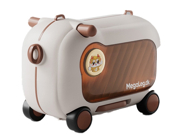 3-i-1 resväska för barn? Åkbar, handbagage och förvaring, vit/brun | Utomhus - Väskor & Resväskor - Väskor för barn | GameStuff